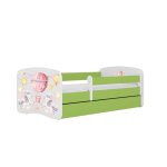 Lastevoodi ilma madratsita/sahtlita Kocot Kids BabyDreams Green balloon, roheline/valge