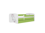 Lastevoodi ilma madratsita/sahtlita Kocot Kids BabyDreams Green cat, roheline
