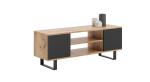 Metalljalgadega TV-alus KOBI FOCUS 135 cm Craft tamm/Must