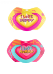 Mānekļi NEON LOVE simetriskas formas 6-18 mēn. 22/653 pink (2 gab.)