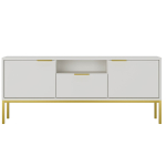 TV-alus Kocot Meble Austin, 135x33x56,4 cm, valge/kuldne