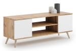 Puitjalgadega TV-alus KOBI FOCUS 155 cm Craft tamm/Valge