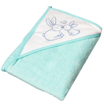 Dvielis ar kapuci RABBIT light green 80x80 cm