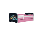 Lastevoodi madratsiga/sahtliga Kocot Kids BabyDreams Pink race, roosa/must
