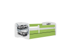 Lastevoodi ilma madratsita/sahtliga Kocot Kids BabyDreams Green sports car, roheline/valge