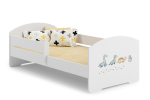 Laste voodi Luk madratsi ja t&otilde;kkekaitsega 144 cm x 77 cm x 56 cm, dinosaurused