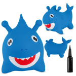 Gumijas lēcējs bērniem BABY SHARK 62 cm zils lēkā&scaron;anai ar pumpīti