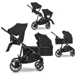 EasyGo Duoflex Ebony Black Kaksikute vanker 2 istet ja 1 vankrikorv