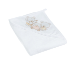 Dvielis ar kapuci BEAR white pearl 80x80 cm