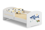 Laste voodi Luk madratsi ja t&otilde;kkekaitsega 144 cm x 77 cm x 56 cm, hai