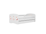 Lastevoodi ilma madratsita/sahtlita Kocot Kids BabyDreams White bunnies with butterflies, valge