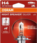 OSRAM NIGHT BREAKER SILVER H4 &mdash; halogeen-esilaterna pirn, 1 tk