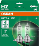 OSRAM ULTRA LIFE H7 &mdash; halogeen-esilaterna pirn, 2 tk