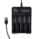 D&Ouml;RR USB-laadija 18650 akudele, 4 pesa