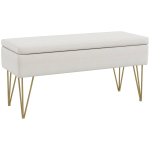 Pehme pink hoiukastiga Homcom 100x40x49cm, valge/kuldne v&auml;rv