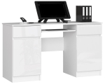 Arvutilaud AKORD Furniture Factory A5, 2 sahtlit ja 2 ust, valge, 135 &times; 77 &times; 50 cm