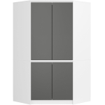 Nurgariidekapp S100 4D CLP, 4 uksega, valge/hall, 100 &times; 180 &times; 50 cm