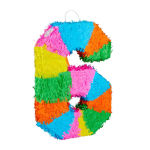 Numbrikujuline pi&ntilde;ata Relaxdays, number 6, mitmev&auml;rviline, 35,5 &times; 50,5 &times; 7,5 cm