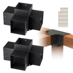 Pergola kronsteinide komplekt 15x15 cm, 2 tk, 4-suunalised puidust nurgad
