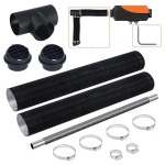 Diiselk&uuml;tteseadme kanalikomplekt, 76 mm pikendusvoolik, 25 mm roostevabast terasest toru
