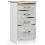 K&ouml;&ouml;gikapp OLIWIA S40, 4 sahtlit, valge/hall, 40 &times; 85 &times; 46 cm