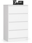 Kummut K60, 4 sahtliga, valge, 60 &times; 99 &times; 40 cm