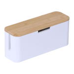 Kaablikarp Relaxdays 10052398_8248, kuni 6 juhtmele, valge/pruun, 34 &times; 14,5 &times; 13,5 cm