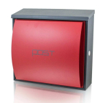 Postkast, tumehall/punane