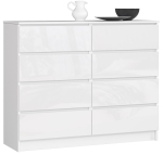 Kummut K120, 8 sahtlit, valge, 120 &times; 99 &times; 40 cm