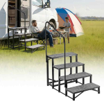 Haagissuvila trepp VEVOR HXTJSFT-4, 4 astet, 1 k&auml;sipuu, 715 &times; 1045 &times; 1480 mm