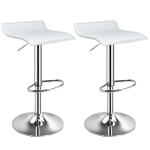 Pasukamos baro kėdės, 2 vnt., su pakoja, balta, auk&scaron;tis 66&ndash;86 cm