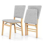 Kokkupandavad polsterdatud toolid, 2 tk, Pruunid ja beežid v&otilde;i hallid ja pruunid, 45,72 &times; 86,36 &times; 53,34 cm