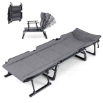 Matkasohva-tugitool, 6 asendit, Hall/must, 180,3 &times; 38,1 &times; 67,3 cm