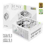 Arvuti toiteallikas Gamemax GX PRO 1050G WH, 1050 W, t&auml;ielikult modulaarne, Valge