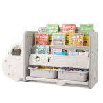 Laste riiul 108x35x63,5 cm, liiva/helehall v&auml;rv