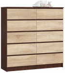 K120 kummut, 10 sahtlit, Mitmev&auml;rviline, 120 &times; 121 &times; 40 cm