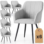 S&ouml;&ouml;gitoa toolide komplekt LUXANO, 6 tooli, hall/must, 54 &times; 82 &times; 58 cm