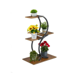 Lillealus Relaxdays, 4 riiulit, 5 lillepotikohta, Must/pruun, 48 &times; 76 &times; 30 cm