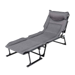 Matkasohva-tugitool, 6 asendit, Hall/must, 180,3 &times; 36,8 &times; 66 cm