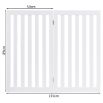 Koerte aed 101x1,5x89cm, valge v&auml;rv