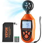 K&auml;eshoitav digitaalne anemomeeter LED-ekraaniga, tuule kiiruse ja temperatuuri n&auml;idikuga