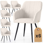 S&ouml;&ouml;gitoa toolide komplekt LUXANO, 6 tooli, beež/must, 54 &times; 82 &times; 58 cm
