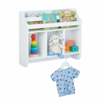 Laste raamaturiiul Relaxdays 10050662.0, 5 riiulit ja 3 konksu, Valge, 51,5 &times; 60 &times; 17,5 cm