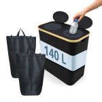 Pudelite kogumiskonteiner Relaxdays, 2 sektsiooni, 140 l, 57 &times; 68,5 &times; 37 cm