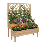 Kahekorruseline lillekast Relaxdays, 2 kasti, Pruun, 109 &times; 135 &times; 62 cm