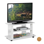 Telerialus Relaxdays, rataste ja riiulitega, Valge, 80 &times; 45 &times; 40 cm