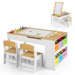 Laste kunstilaud molbertiga, 2 tooliga, 109 &times; 55 &times; 60 cm
