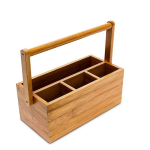 Kirjatarvete organiseerija 4 kambriga 20x25x11,5 cm., helepruun