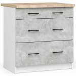 K&ouml;&ouml;gikapp OLIWIA S80, 3 sahtliga, valge/hall, 80 &times; 85 &times; 46 cm