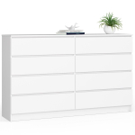 Kummut K160, 8 sahtlit, valge, 160 &times; 99 &times; 40 cm
